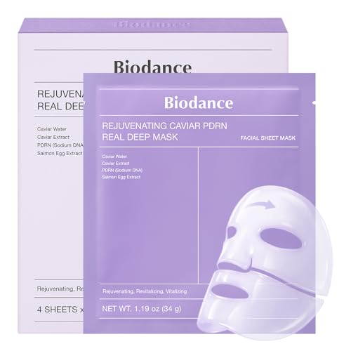 BIODANCE Rejuvenating Caviar PDRN Real Deep Mask, Overnight Hydrogel Face Mask, Skin Firming,...