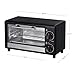 OVENTE 8L Countertop Toaster Oven with 60-Minute Timer, Adjustable Temperature Control, Easy-to-Clean Baking Pan, 750W Compact Mini for Pizza, Toast, Bake, and Broil, Black TO2808B