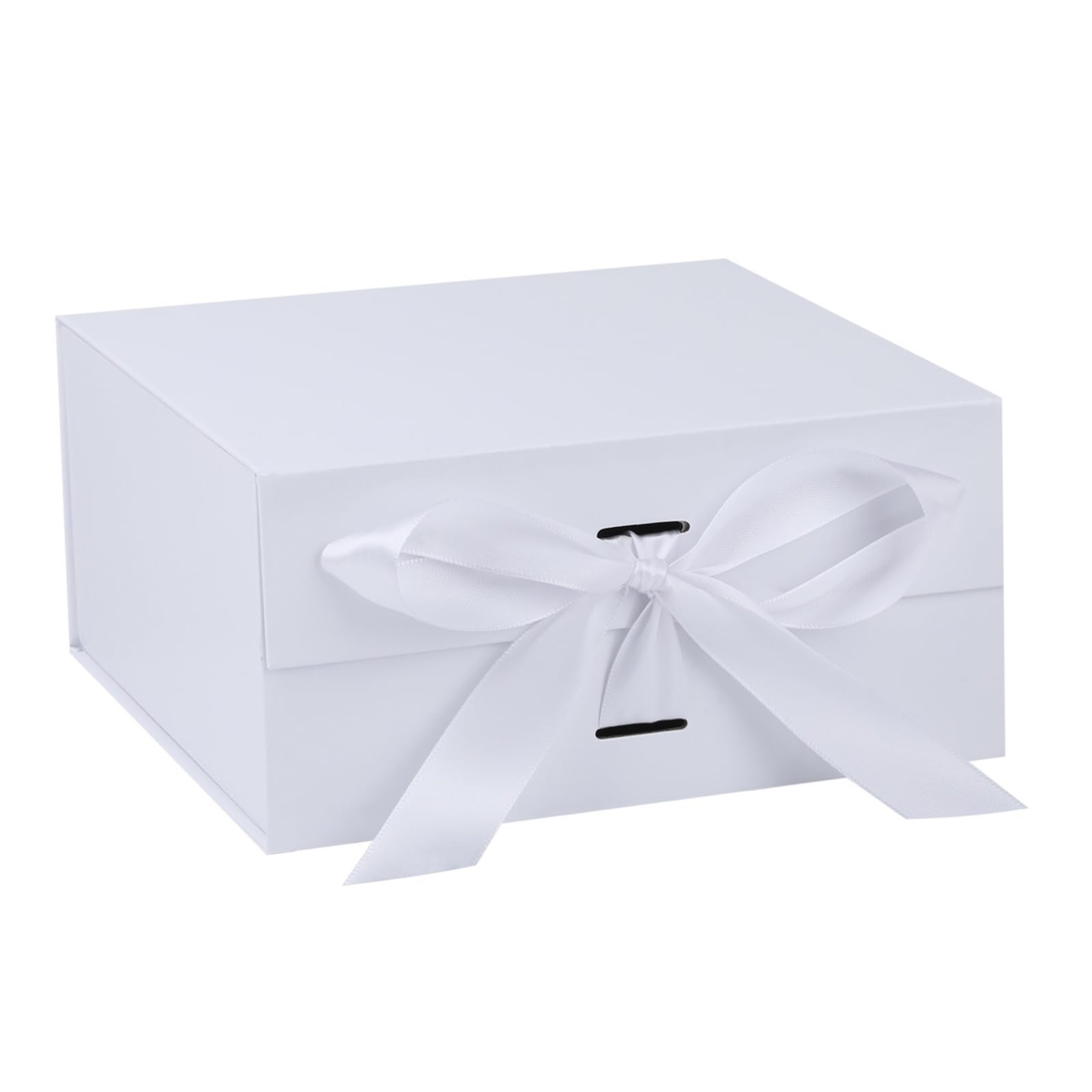 OEMVALATY White Gift Box,10x10x5 Inches Gift Boxes with Lids for Presents with Magnetic Closure and Ribbon for Wedding,Storage,Birthday