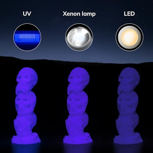 Image of AMOLEN 3D PLA Printer Filament, 1.75mm Glow in The Dark Blue Purple PLA Filament for 3D Printing, Best with UV Lamps, 1kg Spool (2.2lbs), Dimensional Accuracy + /- 0.02 mm, Fit Most FDM 3D Printers