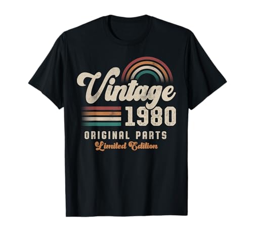 Vintage 1980 Anniversaire Année De Naissance 45 Rétro T-Shirt
