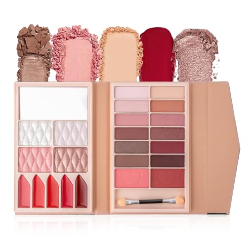 Kit de Maquillaje, Set Maquillaje Mujer, Set de Regalo de Inicio Completo con Sombras de Ojos, Fundación, Estuche Maquillajes Mujer para Niñas Mujeres