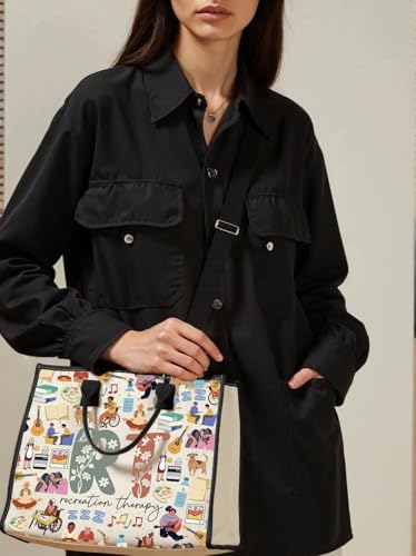 JTOUK bolsa de lona resistente con estampado floral para terapeutas 2