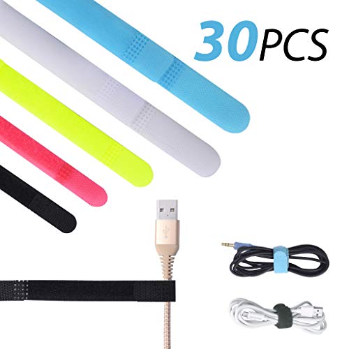 Avankin Pack of 30 Reusable Cord Organizer Keeper Holder, Fastening Cable Ties Straps