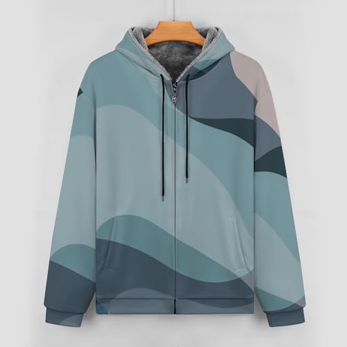 Chaqueta polar de algodón con curvas abstractas y acabados premium 5