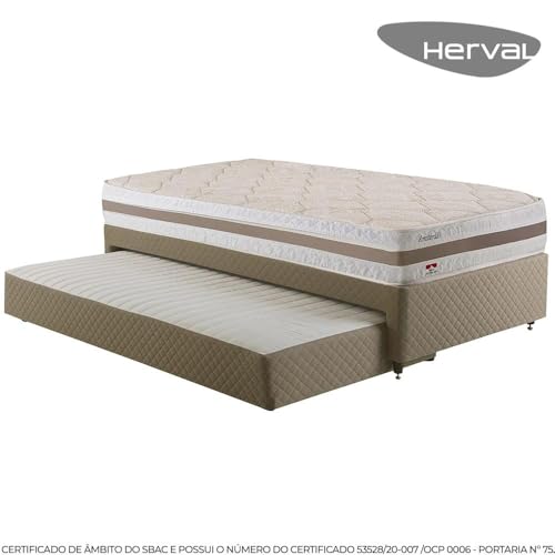 Bicama Solteiro com Cama Auxiliar Herval Amsterdã, Molas Ensacadas, 54x88x188 cm