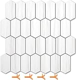 Vamos Tile Long Hexagon Peel and Stick Backsplash Tile - 10 Sheets Stick on Backsplash for Kitchen a