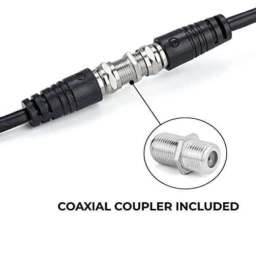 Viewtv Coaxial Cable Rg59 Coax Cable With Coax Coupler Female Type Connectors For Tv Antenna Audio Modem Satellite Receiver Black Coax Cable 25 Feet #TOP5