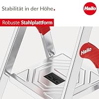 Hailo L51 StandardLine Sicherheits-Stehleiter – mit hochwertigem Sicherheitsbügel und Gelenkschutz - rutschsichere EasyClix Basic-Füße - bis 150 kg belastbar - inkl. integriertem Eimerhaken - Silber – Ansicht 5