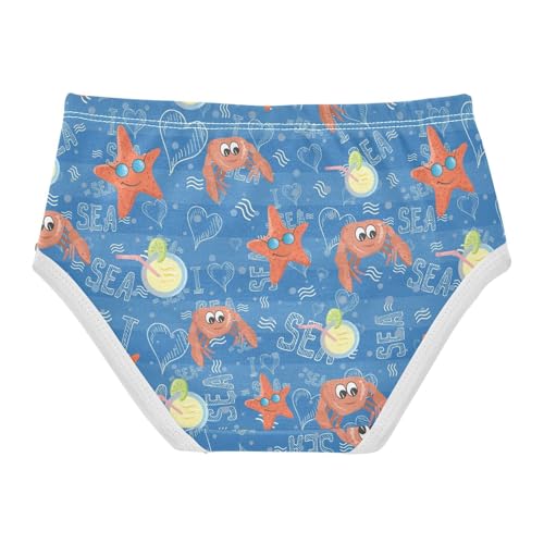 Little Girl Underwear Toddler Panties Kids Undies Crab Sea Star Soft Cotton Briefs 2T-8Y2
