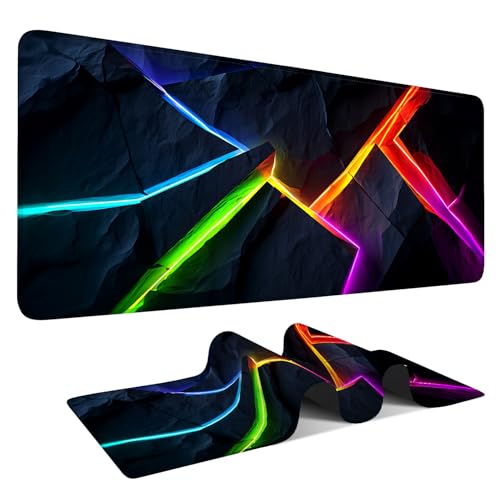 Grand tapis de souris 90x40 cm Energy Bar étendu avec base caoutchouc antidérapante