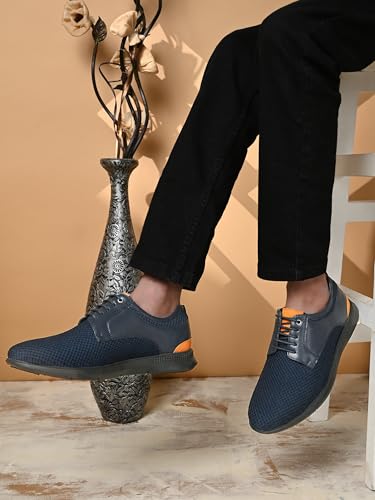 Image of San Frissco Men's Solid Sneaker Casual Lace-Up Shoes | Soft Cushioned Footbed with EVA Sole | Comfortable and Trendy Casual Shoes for Office and College