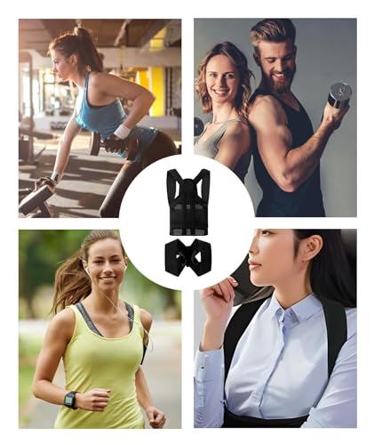 Image of Posture Corrector Belt for Men, 2-Piece Set Back Pain Relief Belt, Posture Corrector for Women, Adjustable Back Posture Corrector Unisex Shoulder Support