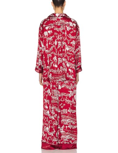 Image of Yimoon Satin Pajama Set for Women Silk Pajamas Set 2 Piece Floral Cute Pj Set Long Sleeve Pjs Sleepwear