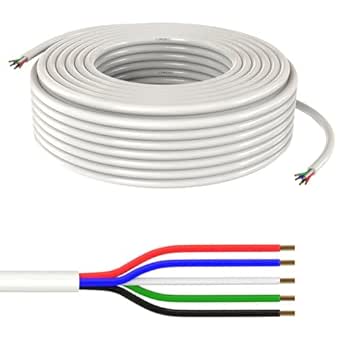 Lumonic 4x 0,34mm² LED Besturingskabel Zwart 5m I Mantel 4 Aderige Kabel Flexibel Afgeschermde Besturingskabel Liyy Verlenging Voedingskabel 688048477