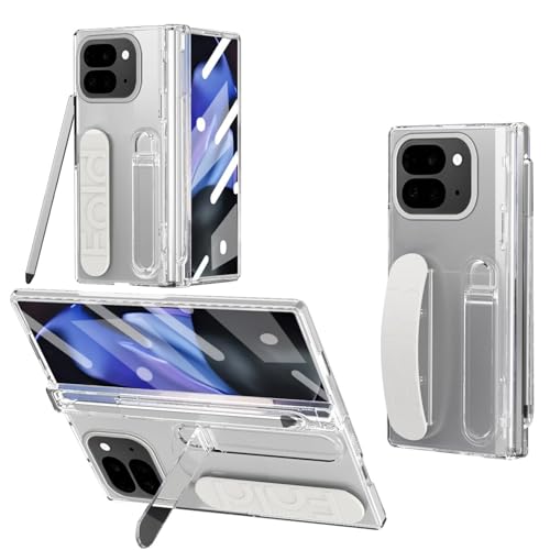 �y�O����ʃt�B������̌^�zGoogle Pixel 10 Pro Fold 2025 �Ή� �܂肽���݃P�[�X �w�ʃX�^���h�A�N���A�E�y���t��