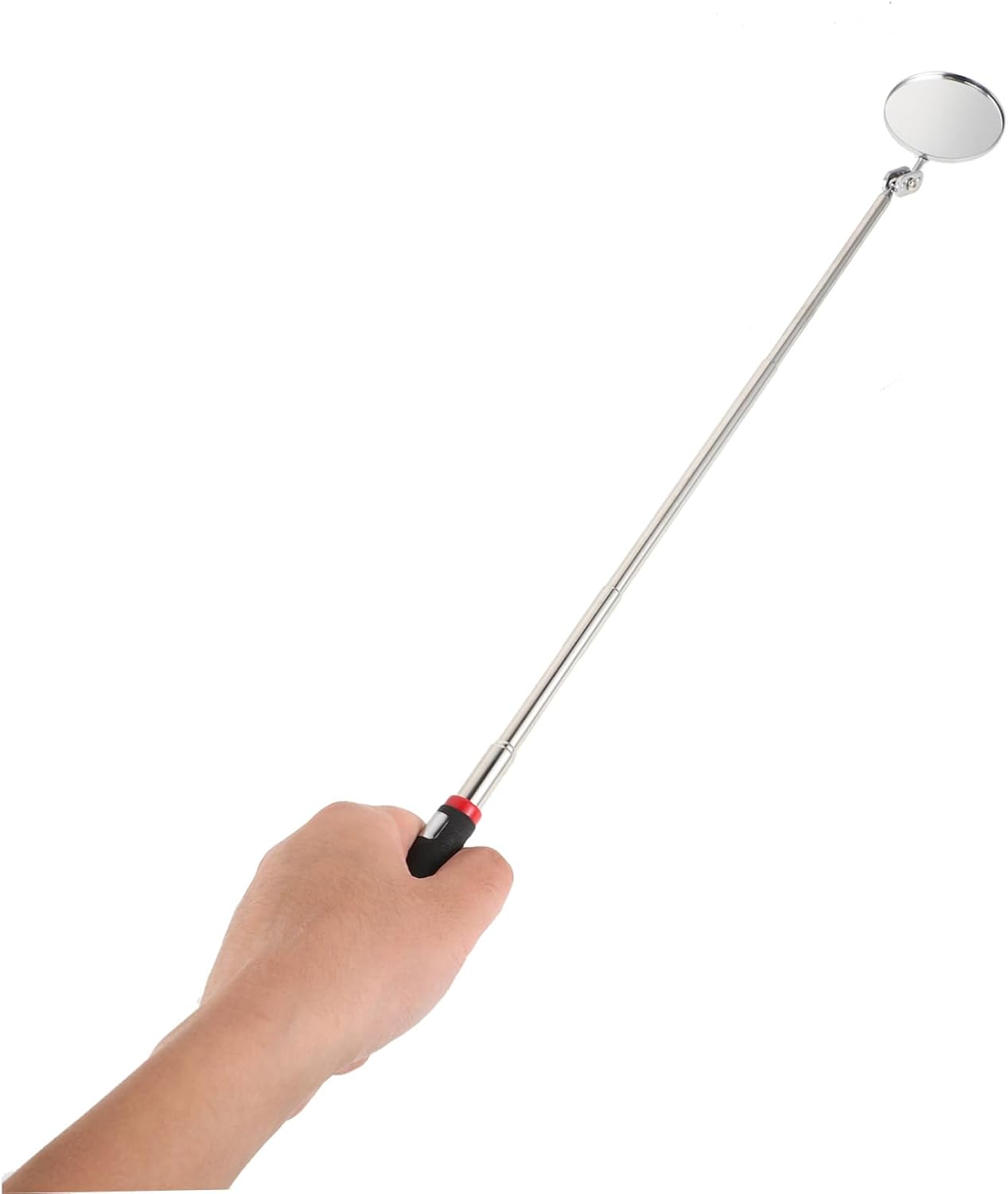 Gatuida Inspection Mirror Mechanic Mirror Inspection Tool Flexible Telescoping Mirror Telescope Mirror Extendable Mirror, 24.00X5.00X1.60CM, Black, 804025029C