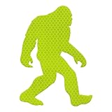 HungMieh Highly Reflective Stickers Decals Vinyl for Cars High Intensity Grade Reflective Safety Warning Signs 7 years Last Waterproof Multi-Color Self-Adhesive for Outdoor, Helmets, Bicycles, Motorcycles, Windscreens, Rear Windows, Car Bumpers (Bigfoot Fluorescein)