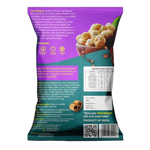 Image of Khari Foods Premium Flavoured Makhana 25g, Crunchy & Roasted Makhana Pops, Protein Source, Fibre Rich, No Palm Oil, Gluten Free (Mint Pudina)