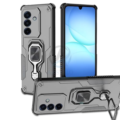 Image of AESTMO Armor Back Cover for Samsung Galaxy A17 / M17 / F17 5G | Ring Holder & Kickstand & Camera Protection in-Built | 360 Degree Protection Back Case Cover (Black)
