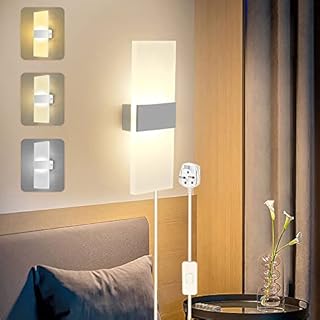 CANMEIJIA LED Wall Lights for Living Room 3 Color Temperature 1200LM Up and Down Wall Lights 12W with Earth Wire and Installation Gloves for Bathroom Light, Staircase, Corridor, Bedroom