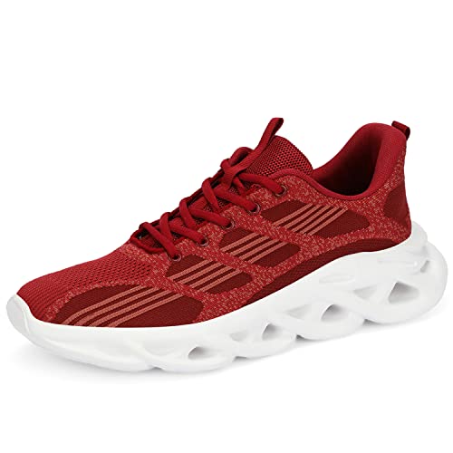 Uubaris Mens Blade Running Shoes Non Slip Athletic Sneaker Breathable Walking Tennis Shoes Red Size 6 #TOP25