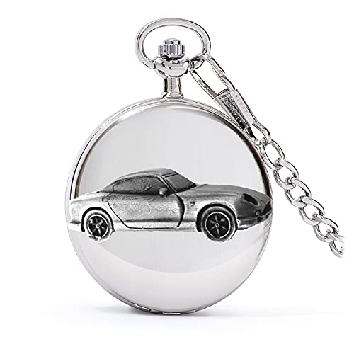 Montre de poche à quartz cadeau idéal pour homme boîtier argent Cerbera