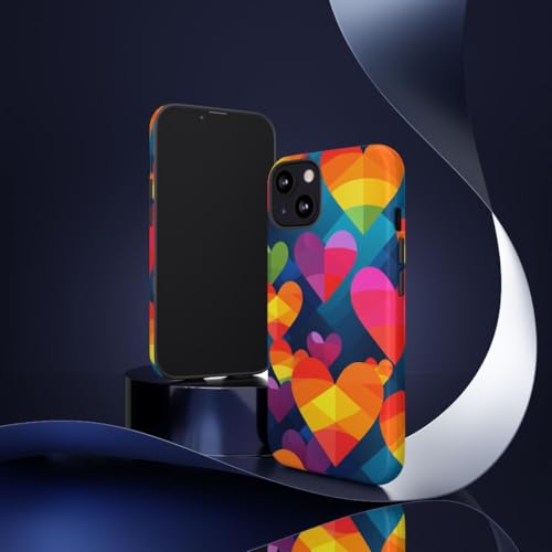 Coque iPhone 13 cœurs géométriques finie les rayures sur la coque - 2