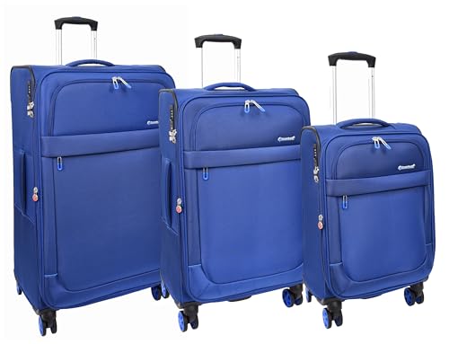 Valises souples Quito House Of Leather : le set de 3 bagages légers et extensibles bleu marine