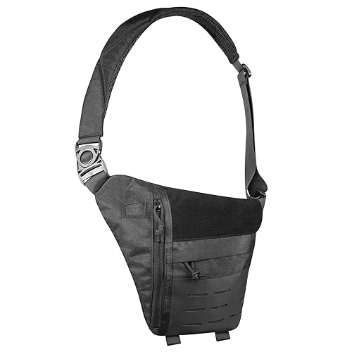 TAC5TAC Tactical Travel Crossbody Sling Bags Concealed Carry,Lightweight Anti Theft Backpack Safe CCW hidden Gear storage bag for Man and Woman (Black)