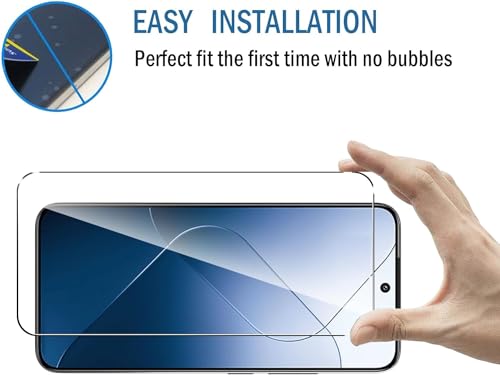 Image of Tempered Glass Screen Protector Compatible for Xiaomi 14 5G with Edge to Edge Coverage and Easy Installation Kit, Pack of 1, Black