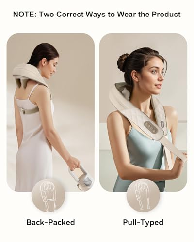 Image of Snailax Cordless Neck Massager with Heat, Kneading Neck and Shoulder Massager Deep Tissue, Shiatsu Back Pillow, 2 Heating Levels,Gifts for Mom Dad