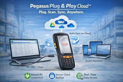 Image of Pegasus AC110 Rugged Android Handheld Terminal PDA | 1D /2D Barcode Scanner, NFC, GPS, 4G /WiFi /Bluetooth | 3.2 inch Touchscreen Portable Data Collector for Retail, Warehouse & Logistics