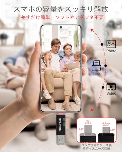 ABLAZE USBメモリ Type-C 32GB 2本セット デュアルUSB3.0＋Type-C対応 iPhone 16/15, Androidスマホ, パソコン, タブレット, Mac ノートPC対応