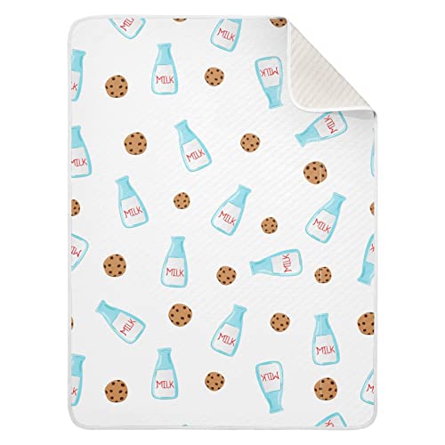 Image of Swaddle Blanket Chocolate Cookies Milk Cotton for Infants, Receiving Lightweight Soft Swaddling for Crib, Stroller, Nursery, 30X40 in White