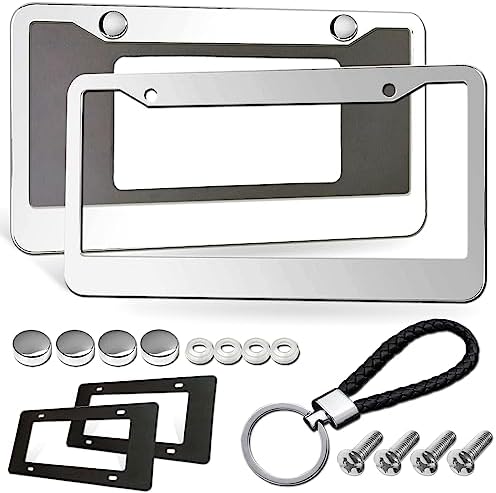Chrome License Plate Frame Chrome Stainless Steel License Plate Frame - Universal Fit With Screw Caps, 6-Month Warranty Stainless License Plate Screws - Foto 11