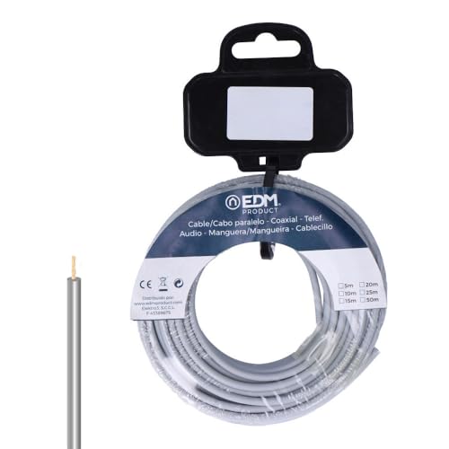 Carrete de cable H07Z1-K 1,50 mm² gris, 15 m, ideal para instalaciones eléctricas y conexiones en exteriores.