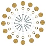 Veemoon 16 Sets Dekorativer Spiegelnagel aus Edelstahl mit 16-mm Kappen Goldfarben Hohe...