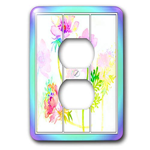 Cache prise 2 fleurs pastel pour cacher les prises électriques usées - 2