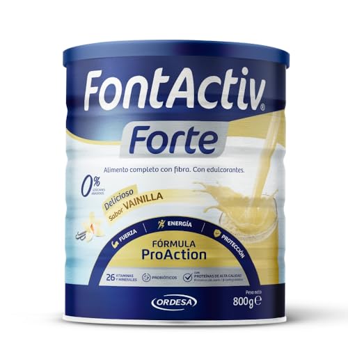 FontActiv Forte ProAction Vainilla | 800g | Suplemento Nutricional con Fibra para Adultos - 0% Azúcares añadidos