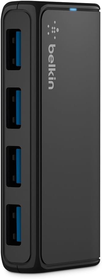Belkin 4-Port USB 3.0 Hub – SuperSpeed Powered Station with 