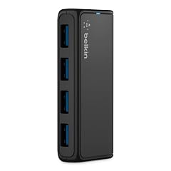Belkin 4-Port USB 3 0 Hub SuperSpeed Powered Station with 5 Gbps Data Charging Compact Desktop Adapter for