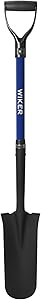 WIKER Spade Shovel,Sharp Shooter Shovel,Shovels for Digging,Planting,Trenching,Gardening,Drain Spade with Fiberglass Handle Heavy Duty,Blue,45 inches