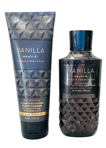 Vanilla Noir Men 3-in-1 Shower Gel and Body Cream for Hair, Face and Body (Pack of 2)