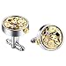 Men'sINBLUE Rhodium Plated Cufflinks Silver Gold Functioning Works Watch Movements in Working Condition Steampunk Vintage