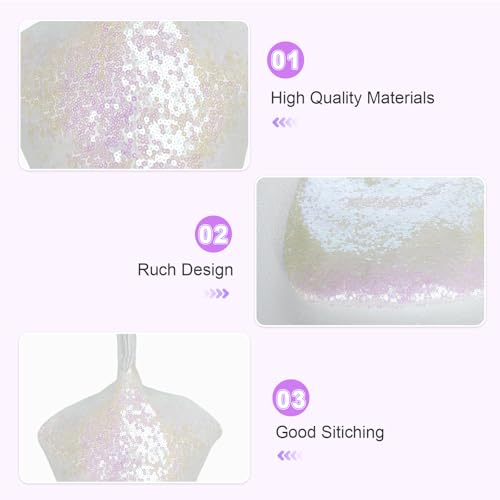 Image of Eternal Beauty Sequin Wristlet Bag, Reinforced Sparkly Evening Clutch for Wedding Guest, Cruise & Prom Mini Purse