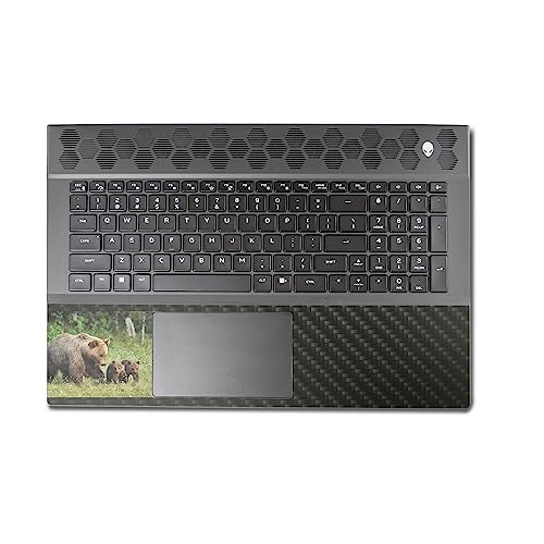 Image of MightySkins Carbon Fiber Skin Compatible with Alienware M18 R1 (2023) Full Wrap Kit - Grizzly | Protective, Durable Textured Carbon Fiber Finish | Easy to Apply & Change Styles | Made in The USA