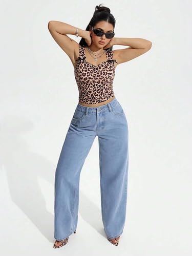 Image of KOTTY Womens High Waist Flared Fit Ankle Length Clean Look Denim Jeans