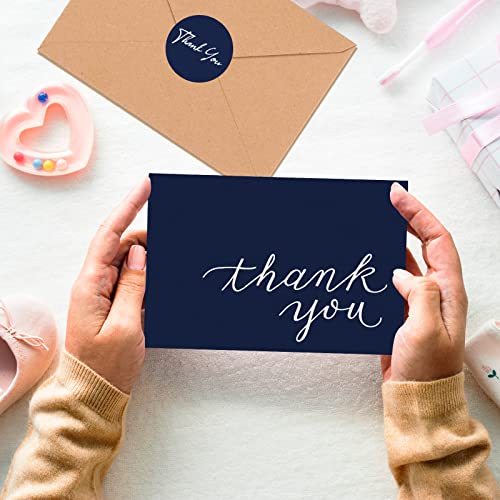 200 Pcs Navy Blue Thank You Cards With Envelopes And Stickers 4 X 6 Blank Thank You Greeting Notes Bulk 4 Concise Designs Thank You Gift Cards For Wedding Business Baby Shower Birthday Graduation #TOP5