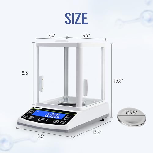 Image of Analytical Balance 500g*0.001g Lab Scale 0.001g Accuracy (500g,1mg) | with Windshield with RS232 Interface High-sensitivity sensor High Precision Laboratory Scale Laboratory Balance